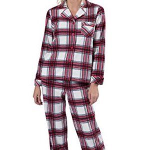 PAJAMAGRAM- Red Plaid "FIRESIDE" Fleece Pajama Set